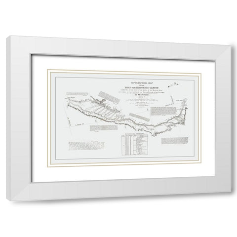 Missouri to Oregon Trail - Preuss 1846 White Modern Wood Framed Art Print with Double Matting by Preuss
