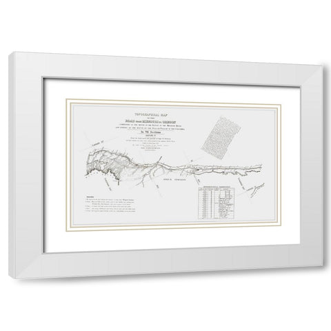 Missouri to Oregon Trail - Preuss 1846 White Modern Wood Framed Art Print with Double Matting by Preuss
