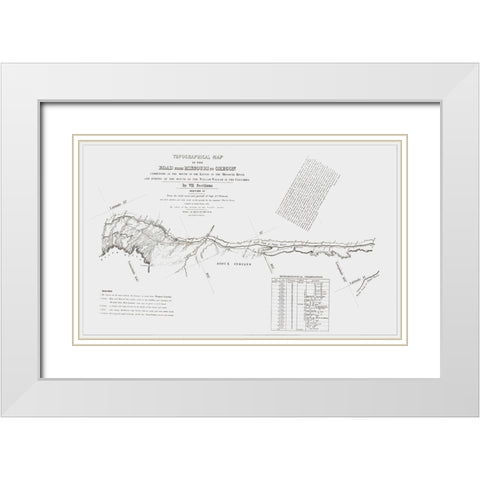 Missouri to Oregon Trail - Preuss 1846 White Modern Wood Framed Art Print with Double Matting by Preuss
