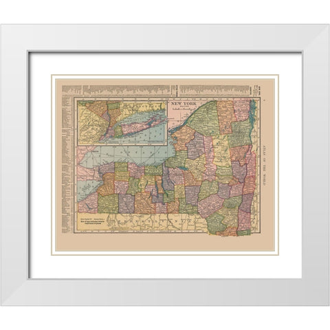 New York - Hammond 1910 White Modern Wood Framed Art Print with Double Matting by Hammond