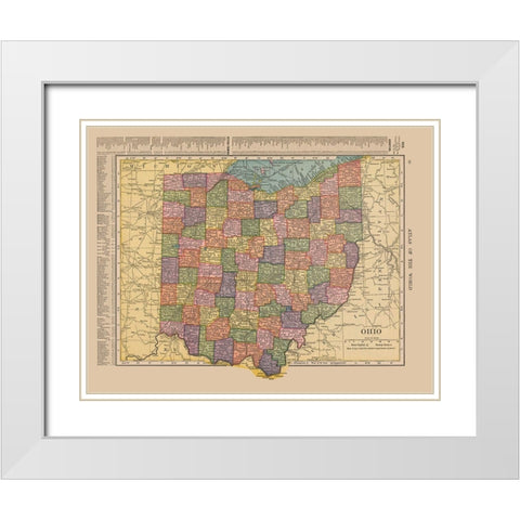 Ohio - Hammond 1910 White Modern Wood Framed Art Print with Double Matting by Hammond