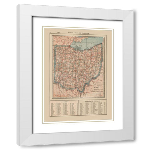 Ohio - Reynold 1921 White Modern Wood Framed Art Print with Double Matting by Reynold