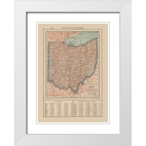 Ohio - Reynold 1921 White Modern Wood Framed Art Print with Double Matting by Reynold