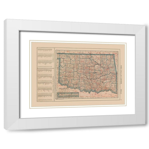 Oklahoma - Reynold 1921 White Modern Wood Framed Art Print with Double Matting by Reynold