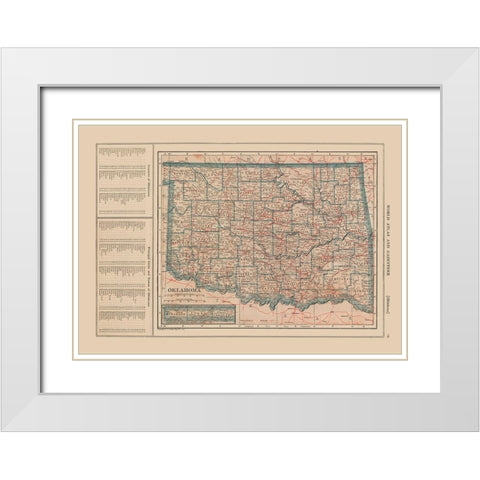 Oklahoma - Reynold 1921 White Modern Wood Framed Art Print with Double Matting by Reynold