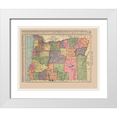 Oregon - Hammond 1910 White Modern Wood Framed Art Print with Double Matting by Hammond