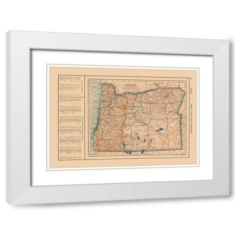 Oregon - Reynold 1921 White Modern Wood Framed Art Print with Double Matting by Reynold