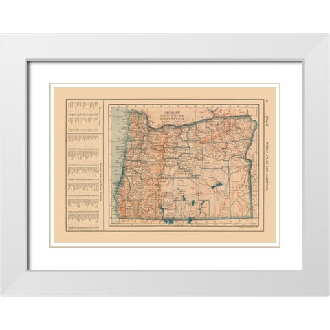 Oregon - Reynold 1921 White Modern Wood Framed Art Print with Double Matting by Reynold