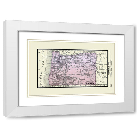 Oregon - Alden 1886 White Modern Wood Framed Art Print with Double Matting by Alden