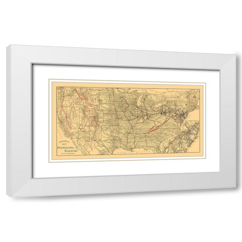 Pennsylvania Railroad - Allen 1893 White Modern Wood Framed Art Print with Double Matting by Allen
