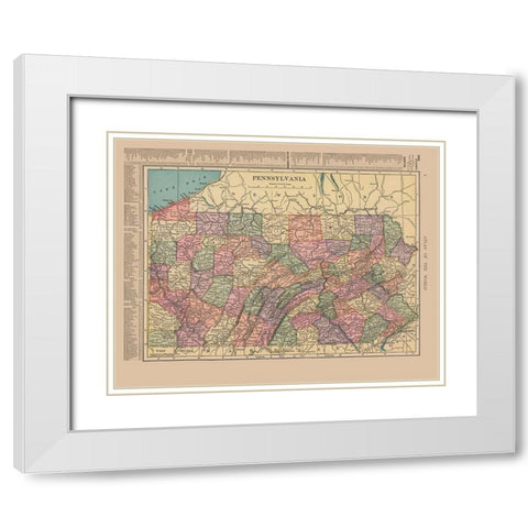 Pennsylvania - Hammond 1910 White Modern Wood Framed Art Print with Double Matting by Hammond