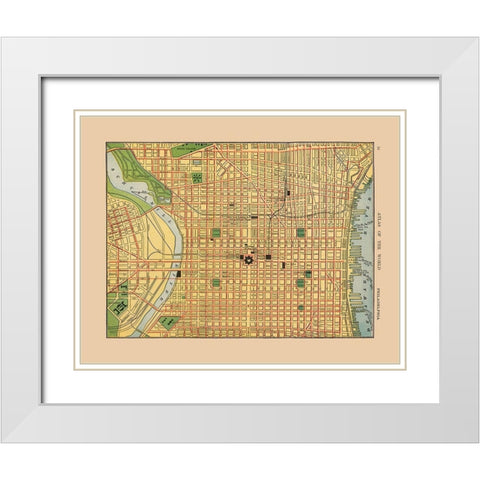 Philadelphia Pennsylvania - Hammond 1910 White Modern Wood Framed Art Print with Double Matting by Hammond