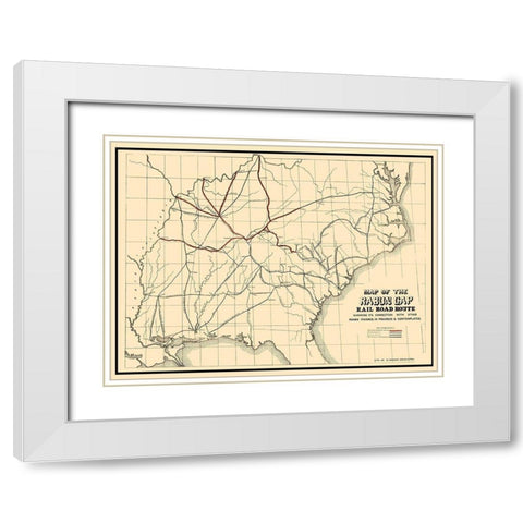 Rabun Gap Railroad - Keenan 1850 White Modern Wood Framed Art Print with Double Matting by Keenan