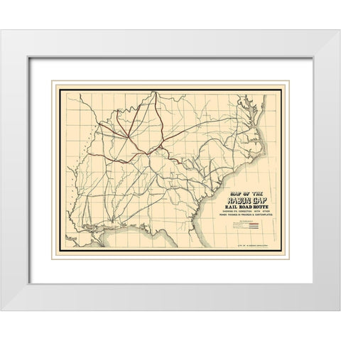 Rabun Gap Railroad - Keenan 1850 White Modern Wood Framed Art Print with Double Matting by Keenan