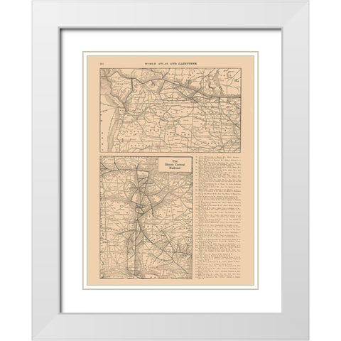 Illinois Central Railroad - Reynold 1921 White Modern Wood Framed Art Print with Double Matting by Reynold