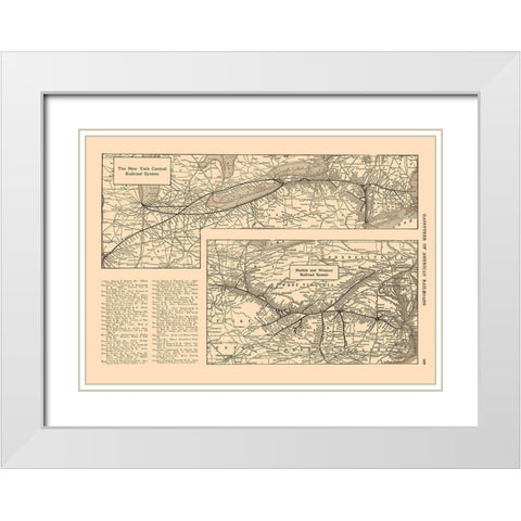 New York Central Railroad, Norfolk - Reynold 1921 White Modern Wood Framed Art Print with Double Matting by Reynold