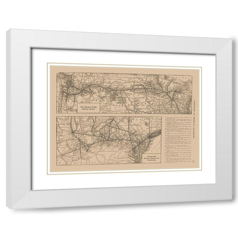 Northern Pacific, Pennsylvania White Modern Wood Framed Art Print with Double Matting by Reynold