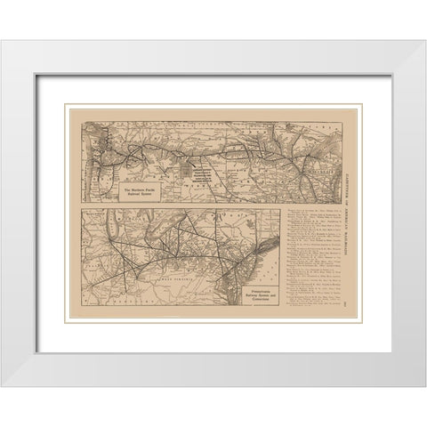 Northern Pacific, Pennsylvania White Modern Wood Framed Art Print with Double Matting by Reynold