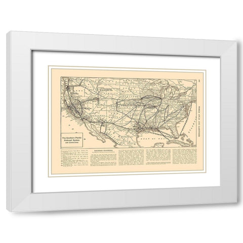 Southern Pacific Railroad - Reynold 1921 White Modern Wood Framed Art Print with Double Matting by Reynold