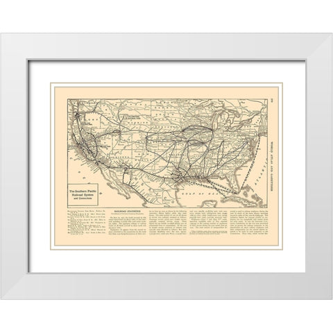 Southern Pacific Railroad - Reynold 1921 White Modern Wood Framed Art Print with Double Matting by Reynold