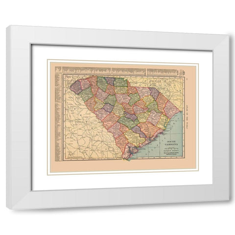 South Carolina - Hammond 1910 White Modern Wood Framed Art Print with Double Matting by Hammond