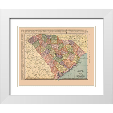 South Carolina - Hammond 1910 White Modern Wood Framed Art Print with Double Matting by Hammond