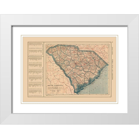 South Carolina - Reynold 1921 White Modern Wood Framed Art Print with Double Matting by Reynold
