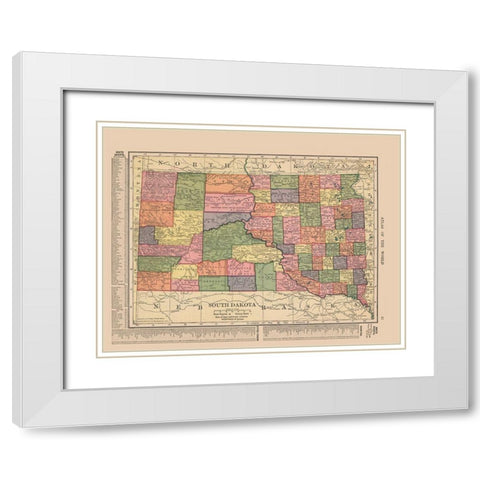 South Dakota - Hammond 1910 White Modern Wood Framed Art Print with Double Matting by Hammond