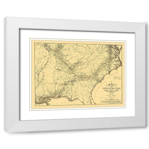 Georgia Railroad - Thompson 1839 White Modern Wood Framed Art Print with Double Matting by Thompson