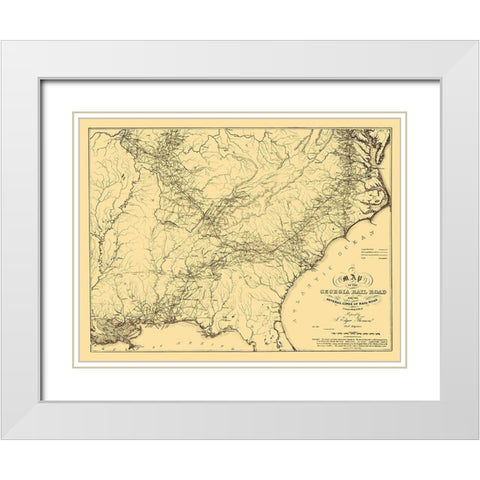 Georgia Railroad - Thompson 1839 White Modern Wood Framed Art Print with Double Matting by Thompson