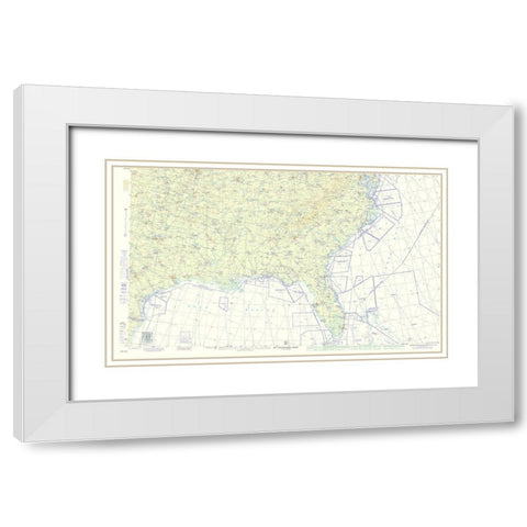 Southeast United States Aeronautical - USAF 1960 White Modern Wood Framed Art Print with Double Matting by USAF