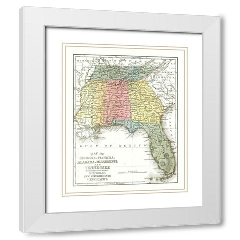 South East Coast - Mitchell 1869 White Modern Wood Framed Art Print with Double Matting by Mitchell