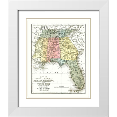 South East Coast - Mitchell 1869 White Modern Wood Framed Art Print with Double Matting by Mitchell