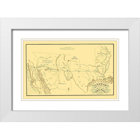 New Orleans, Opelousas and Great Western 1853 White Modern Wood Framed Art Print with Double Matting by Theuret