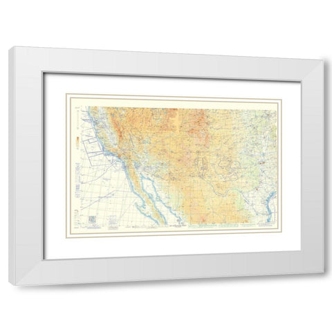 Southwest United States Aeronautical - USAF 1962 White Modern Wood Framed Art Print with Double Matting by USAF