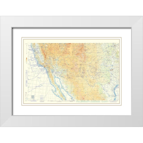 Southwest United States Aeronautical - USAF 1962 White Modern Wood Framed Art Print with Double Matting by USAF