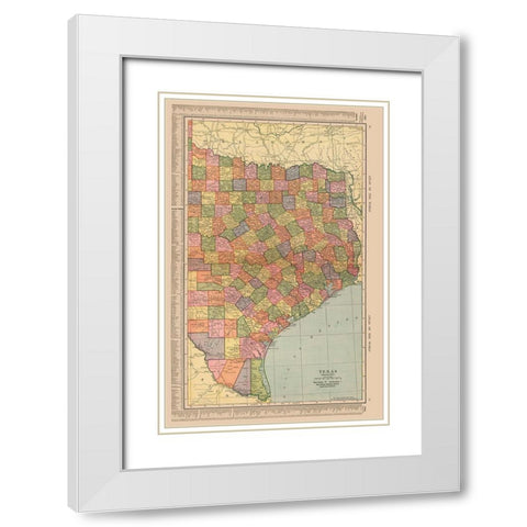 East Texas - Hammond 1910 White Modern Wood Framed Art Print with Double Matting by Hammond