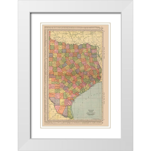 East Texas - Hammond 1910 White Modern Wood Framed Art Print with Double Matting by Hammond