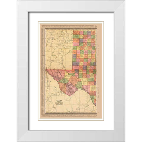 West Texas - Hammond 1910 White Modern Wood Framed Art Print with Double Matting by Hammond