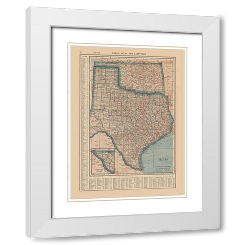 Texas - Reynold 1921 White Modern Wood Framed Art Print with Double Matting by Reynold