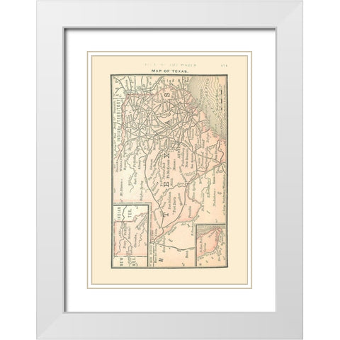 Texas - Alden 1886 White Modern Wood Framed Art Print with Double Matting by Alden