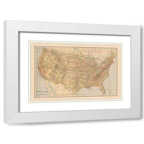 United States - Reynold 1921 White Modern Wood Framed Art Print with Double Matting by Reynold
