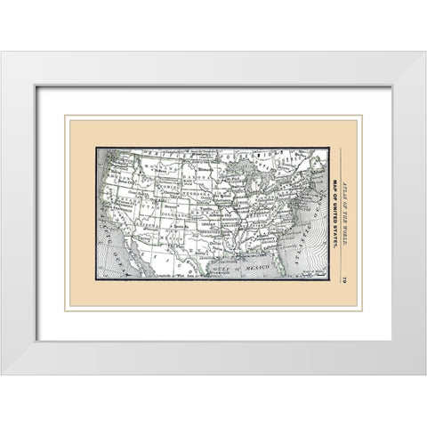 United States - Alden 1886 White Modern Wood Framed Art Print with Double Matting by Alden