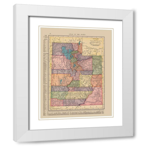 Utah - Hammond 1910 White Modern Wood Framed Art Print with Double Matting by Hammond