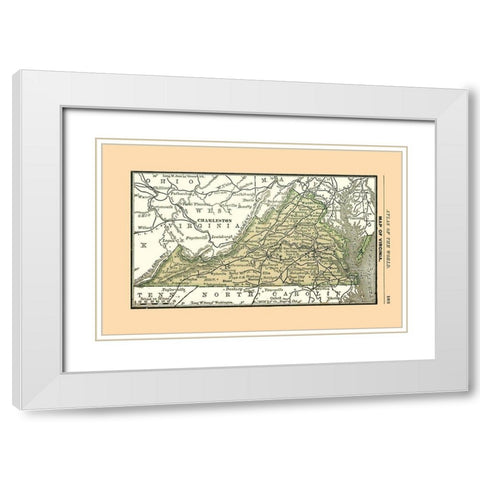 Virginia - Alden 1886 White Modern Wood Framed Art Print with Double Matting by Alden