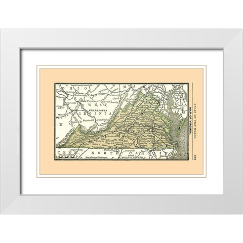 Virginia - Alden 1886 White Modern Wood Framed Art Print with Double Matting by Alden