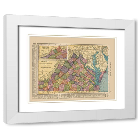 Virginia - Hammond 1910 White Modern Wood Framed Art Print with Double Matting by Hammond