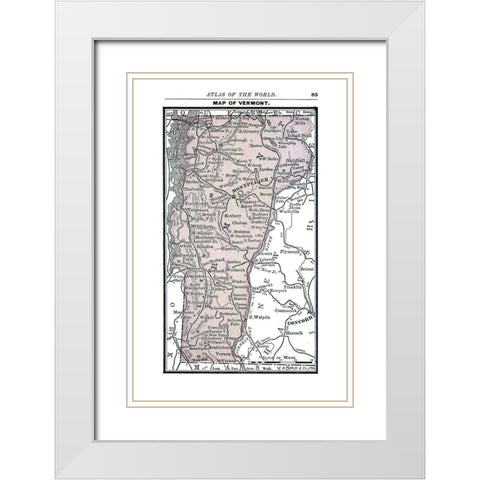 Vermont - Alden 1886 White Modern Wood Framed Art Print with Double Matting by Alden