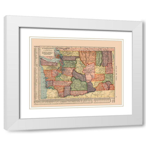 Washington - Hammond 1910 White Modern Wood Framed Art Print with Double Matting by Hammond