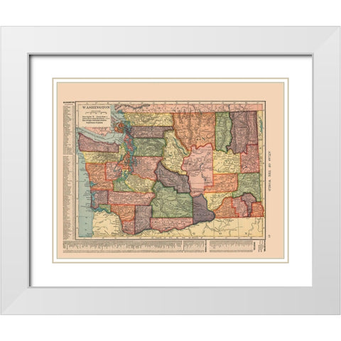 Washington - Hammond 1910 White Modern Wood Framed Art Print with Double Matting by Hammond
